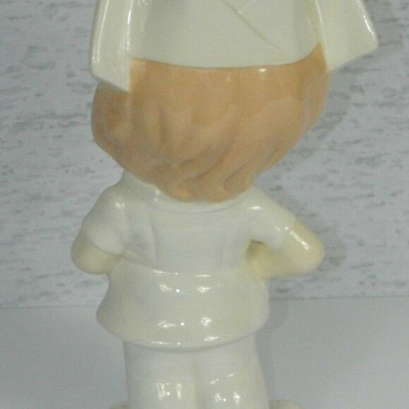Vintage Ceramic Big Eye Nurse White Uniform 12 - Picture 5 of 8